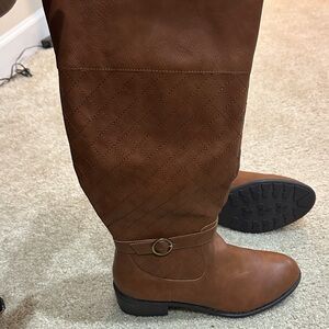 St. John's Bay Tan Quilted Over the Knee Boots